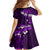 Fiji Masi Family Matching Off Shoulder Short Dress and Hawaiian Shirt Fijian Hibiscus Tapa Purple Version LT01 - Polynesian Pride