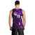 Fiji Masi Men Tank Top Fijian Hibiscus Tapa Purple Version LT01 - Polynesian Pride