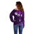 Fiji Masi Off Shoulder Sweater Fijian Hibiscus Tapa Purple Version LT01 - Polynesian Pride