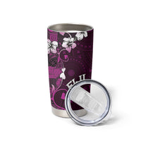 Fiji Masi Tumbler Cup Fijian Hibiscus Tapa Purple Version LT01 - Polynesian Pride