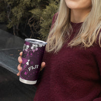 Fiji Masi Tumbler Cup Fijian Hibiscus Tapa Purple Version LT01 - Polynesian Pride