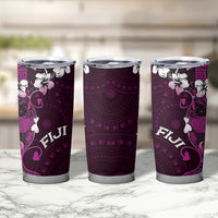 Fiji Masi Tumbler Cup Fijian Hibiscus Tapa Purple Version LT01 - Polynesian Pride