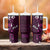 Fiji Masi Tumbler With Handle Fijian Hibiscus Tapa Purple Version