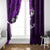 Fiji Masi Window Curtain Fijian Hibiscus Tapa Purple Version LT01 - Polynesian Pride