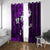 Fiji Masi Window Curtain Fijian Hibiscus Tapa Purple Version LT01 With Grommets Purple - Polynesian Pride