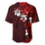 Fiji Masi Baseball Jersey Fijian Hibiscus Tapa Red Version LT01 - Polynesian Pride