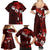 Fiji Masi Family Matching Summer Maxi Dress and Hawaiian Shirt Fijian Hibiscus Tapa Red Version LT01 - Polynesian Pride