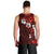 Fiji Masi Men Tank Top Fijian Hibiscus Tapa Red Version LT01 - Polynesian Pride