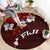 Fiji Masi Round Carpet Fijian Hibiscus Tapa Red Version LT01 - Polynesian Pride