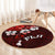 Fiji Masi Round Carpet Fijian Hibiscus Tapa Red Version LT01 - Polynesian Pride