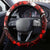 Fiji Masi Steering Wheel Cover Fijian Hibiscus Tapa Red Version