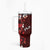 Fiji Masi Tumbler With Handle Fijian Hibiscus Tapa Red Version