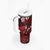 Fiji Masi Tumbler With Handle Fijian Hibiscus Tapa Red Version