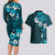 Fiji Masi Couples Matching Long Sleeve Bodycon Dress and Hawaiian Shirt Fijian Hibiscus Tapa Sky Blue Version LT01 - Polynesian Pride