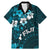 Fiji Masi Family Matching Mermaid Dress and Hawaiian Shirt Fijian Hibiscus Tapa Sky Blue Version LT01 Dad's Shirt - Short Sleeve Blue - Polynesian Pride