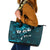 Fiji Masi Leather Tote Bag Fijian Hibiscus Tapa Sky Blue Version LT01 Blue - Polynesian Pride