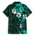 Fiji Masi Family Matching Mermaid Dress and Hawaiian Shirt Fijian Hibiscus Tapa Turquoise Version LT01 - Polynesian Pride