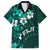 Fiji Masi Family Matching Off Shoulder Long Sleeve Dress and Hawaiian Shirt Fijian Hibiscus Tapa Turquoise Version LT01 Dad's Shirt - Short Sleeve Turquoise - Polynesian Pride