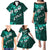 Fiji Masi Family Matching Puletasi Dress and Hawaiian Shirt Fijian Hibiscus Tapa Turquoise Version LT01 - Polynesian Pride