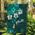 Fiji Masi Garden Flag Fijian Hibiscus Tapa Turquoise Version LT01 Garden Flag Turquoise - Polynesian Pride