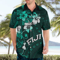 Fiji Masi Hawaiian Shirt Fijian Hibiscus Tapa Turquoise Version LT01 - Polynesian Pride