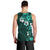 Fiji Masi Men Tank Top Fijian Hibiscus Tapa Turquoise Version LT01 - Polynesian Pride