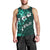 Fiji Masi Men Tank Top Fijian Hibiscus Tapa Turquoise Version LT01 - Polynesian Pride