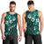 Fiji Masi Men Tank Top Fijian Hibiscus Tapa Turquoise Version LT01 - Polynesian Pride