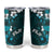 Fiji Masi Tumbler Cup Fijian Hibiscus Tapa Turquoise Version