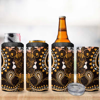 Fiji Masi Paisley With Hibiscus Tapa 4 in 1 Can Cooler Tumbler Gold Version LT01 - Polynesian Pride
