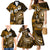 Fiji Masi Paisley With Hibiscus Tapa Family Matching Mermaid Dress and Hawaiian Shirt Gold Version LT01 - Polynesian Pride