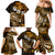 Fiji Masi Paisley With Hibiscus Tapa Family Matching Mermaid Dress and Hawaiian Shirt Gold Version LT01 - Polynesian Pride