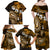 Fiji Masi Paisley With Hibiscus Tapa Family Matching Off Shoulder Maxi Dress and Hawaiian Shirt Gold Version LT01 - Polynesian Pride