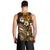 Fiji Masi Paisley With Hibiscus Tapa Men Tank Top Gold Version LT01 - Polynesian Pride