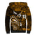 Fiji Masi Paisley With Hibiscus Tapa Sherpa Hoodie Gold Version LT01 - Polynesian Pride