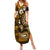 Fiji Masi Paisley With Hibiscus Tapa Summer Maxi Dress Gold Version LT01 Women Gold - Polynesian Pride