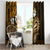 Fiji Masi Paisley With Hibiscus Tapa Window Curtain Gold Version LT01 - Polynesian Pride