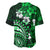 Fiji Masi Paisley With Hibiscus Tapa Baseball Jersey Green Version LT01 - Polynesian Pride