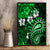 Fiji Masi Paisley With Hibiscus Tapa Canvas Wall Art Green Version LT01 - Polynesian Pride