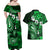 Fiji Masi Paisley With Hibiscus Tapa Couples Matching Off Shoulder Maxi Dress and Hawaiian Shirt Green Version LT01 - Polynesian Pride