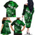 Fiji Masi Paisley With Hibiscus Tapa Family Matching Off Shoulder Long Sleeve Dress and Hawaiian Shirt Green Version LT01 - Polynesian Pride