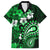 Fiji Masi Paisley With Hibiscus Tapa Family Matching Off Shoulder Long Sleeve Dress and Hawaiian Shirt Green Version LT01 Dad's Shirt - Short Sleeve Green - Polynesian Pride