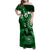 Fiji Masi Paisley With Hibiscus Tapa Family Matching Off Shoulder Maxi Dress and Hawaiian Shirt Green Version LT01 Mom's Dress Green - Polynesian Pride