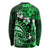 Fiji Masi Paisley With Hibiscus Tapa Long Sleeve Shirt Green Version LT01 - Polynesian Pride