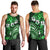 Fiji Masi Paisley With Hibiscus Tapa Men Tank Top Green Version LT01 - Polynesian Pride