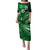 Fiji Masi Paisley With Hibiscus Tapa Puletasi Green Version LT01 Long Dress Green - Polynesian Pride