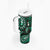 Fiji Masi Paisley With Hibiscus Tapa Tumbler With Handle Green Version