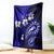 Fiji Masi Paisley With Hibiscus Tapa Blanket Navy Blue Version LT01 Blue - Polynesian Pride