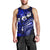 Fiji Masi Paisley With Hibiscus Tapa Men Tank Top Navy Blue Version LT01 - Polynesian Pride