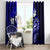 Fiji Masi Paisley With Hibiscus Tapa Window Curtain Navy Blue Version LT01 - Polynesian Pride